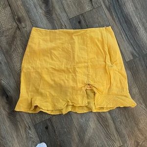 shein yellow mini skirt